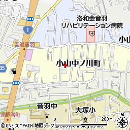 京都府京都市山科区小山中ノ川町周辺の地図