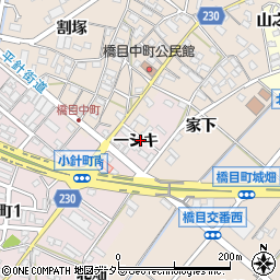 愛知県岡崎市小針町一シキ周辺の地図