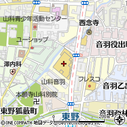 ハン六山科店周辺の地図
