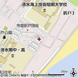 静岡県静岡市清水区折戸3丁目12周辺の地図