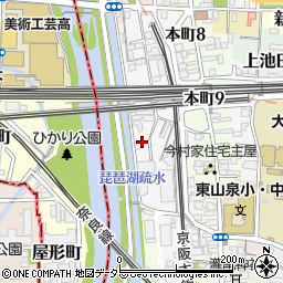 京都府京都市東山区一橋野本町周辺の地図