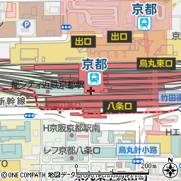 三菱ＵＦＪ銀行ＪＲ京都駅 ＡＴＭ周辺の地図
