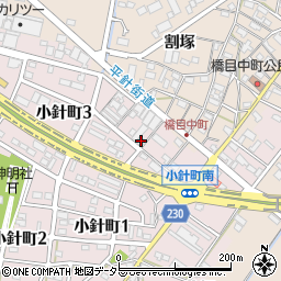 愛知県岡崎市小針町松山25周辺の地図