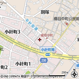 愛知県岡崎市小針町松山周辺の地図