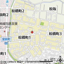 愛知県岡崎市松橋町周辺の地図