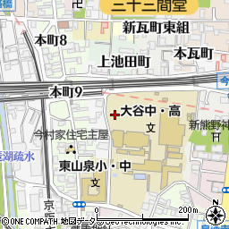 京都府京都市東山区今熊野池田町周辺の地図