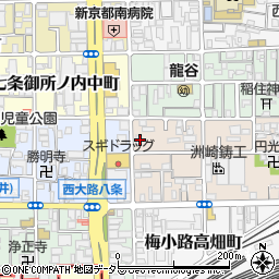 京都府京都市下京区梅小路西中町16周辺の地図