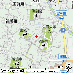 愛知県知多郡東浦町緒川屋敷壱区77周辺の地図
