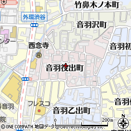 京都府京都市山科区音羽役出町周辺の地図