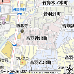 京都府京都市山科区音羽役出町周辺の地図