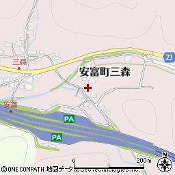 兵庫県姫路市安富町三森305周辺の地図