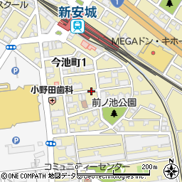 愛知県安城市今池町1丁目周辺の地図