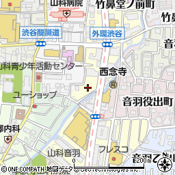 西友山科店駐車場周辺の地図