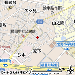 愛知県岡崎市橋目町屋敷35周辺の地図