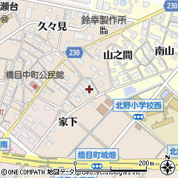 愛知県岡崎市橋目町屋敷13周辺の地図