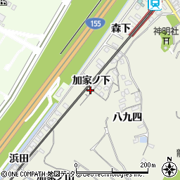 愛知県知多市新知加家ノ下周辺の地図