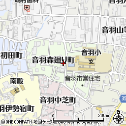 京都府京都市山科区音羽森廻り町周辺の地図