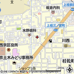京都府京都市西京区上桂三ノ宮町周辺の地図