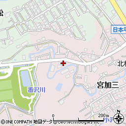 宮加三185 個人宅☆akippa駐車場周辺の地図