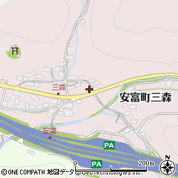 兵庫県姫路市安富町三森158周辺の地図