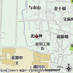 愛知県知多郡東浦町緒川北山神周辺の地図