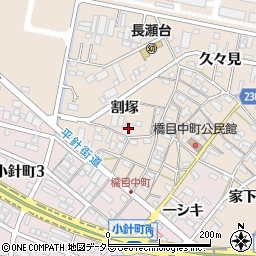愛知県岡崎市橋目町中水通周辺の地図