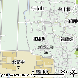 愛知県東浦町（知多郡）緒川（北山神）周辺の地図