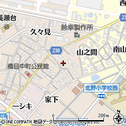 愛知県岡崎市橋目町屋敷30周辺の地図