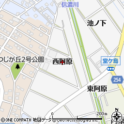 愛知県知多市八幡（西阿原）周辺の地図