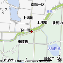 愛知県知多郡東浦町緒川膝折田周辺の地図