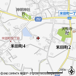 愛知県大府市米田町周辺の地図