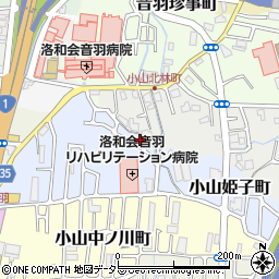 京都府京都市山科区小山北溝町38-19周辺の地図