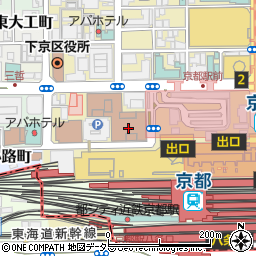 京都中央郵便局　荷物集荷周辺の地図