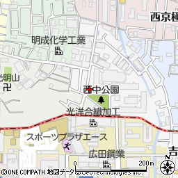 京都府京都市右京区西京極中沢町周辺の地図