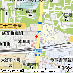 リパーク三十三間堂東駐車場周辺の地図