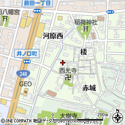 愛知県岡崎市井ノ口町楼46周辺の地図