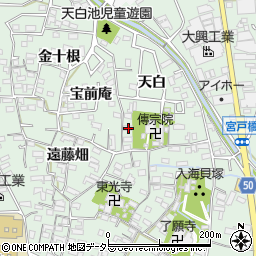 愛知県知多郡東浦町緒川天白43周辺の地図