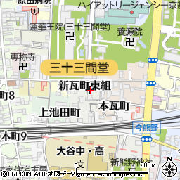 京都府京都市東山区新瓦町東組631-11周辺の地図