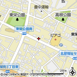 愛知県安城市東栄町周辺の地図