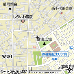 静岡城北郵便局周辺の地図