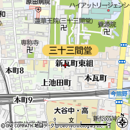 京都府京都市東山区新瓦町東組626周辺の地図