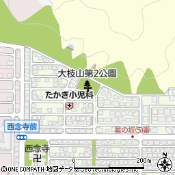大枝山第二(山の辺)公園周辺の地図