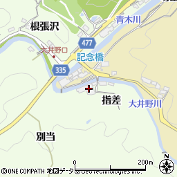 愛知県岡崎市滝町指差周辺の地図