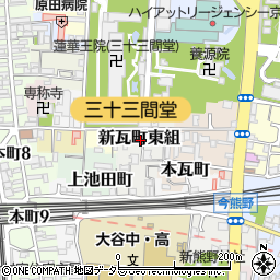 京都府京都市東山区新瓦町東組周辺の地図