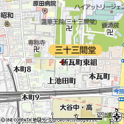 京都府京都市東山区新瓦町西組623周辺の地図