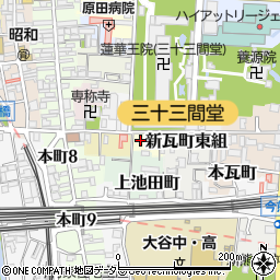 京都府京都市東山区新瓦町西組周辺の地図
