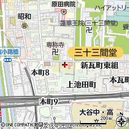 京都府京都市東山区蒔田町周辺の地図