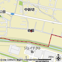 愛知県知立市西中町砂原周辺の地図