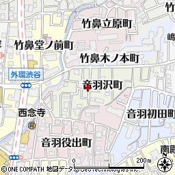 京都府京都市山科区音羽沢町周辺の地図