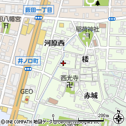 愛知県岡崎市井ノ口町周辺の地図